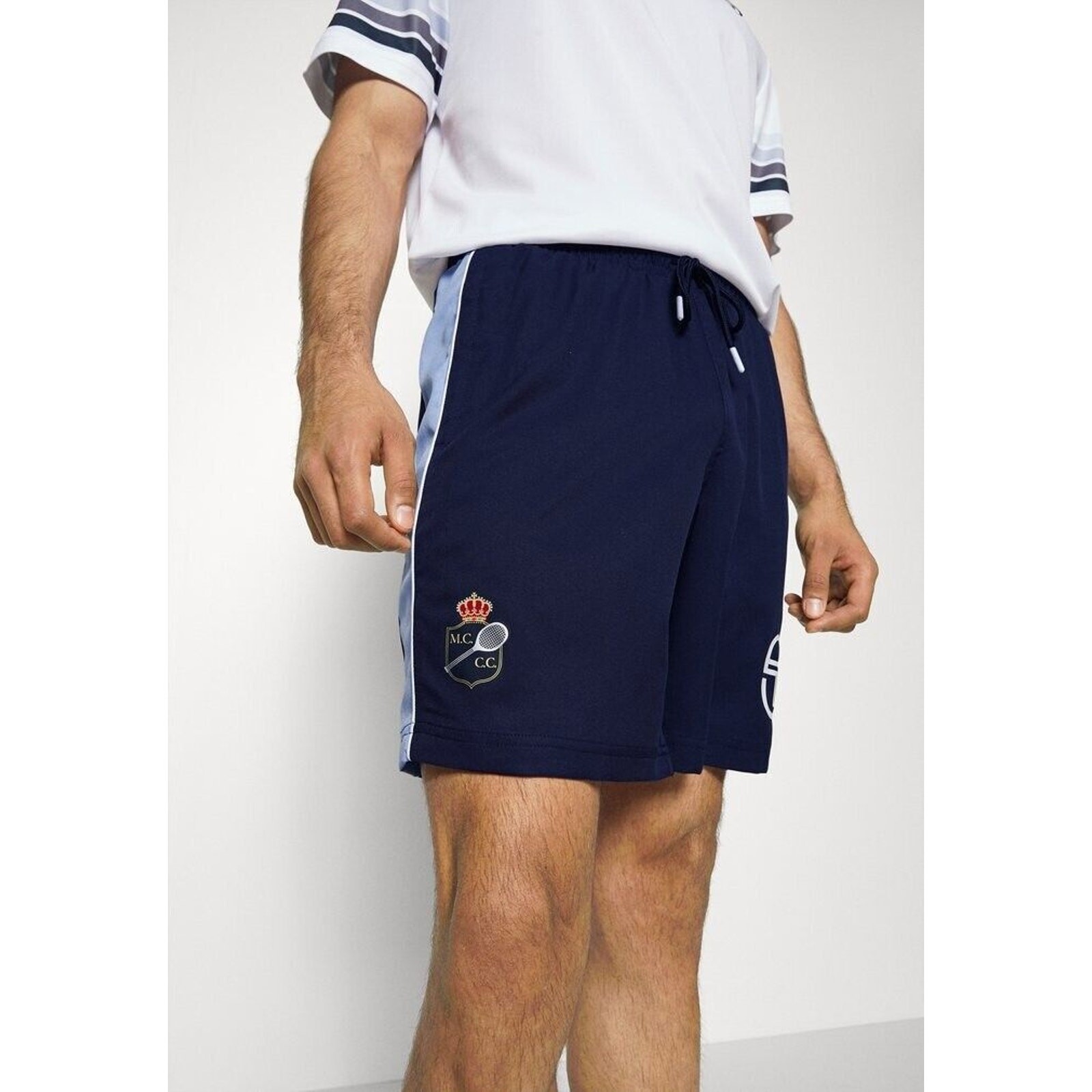 NWT Sergio Tacchini Monte Carlo Tennis Shorts Navy Blue Logo Men's Medium