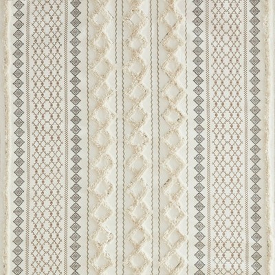 72"x72" Imani Chenille Striped Cotton Printed Shower Curtain Ivory - Ink+Ivy