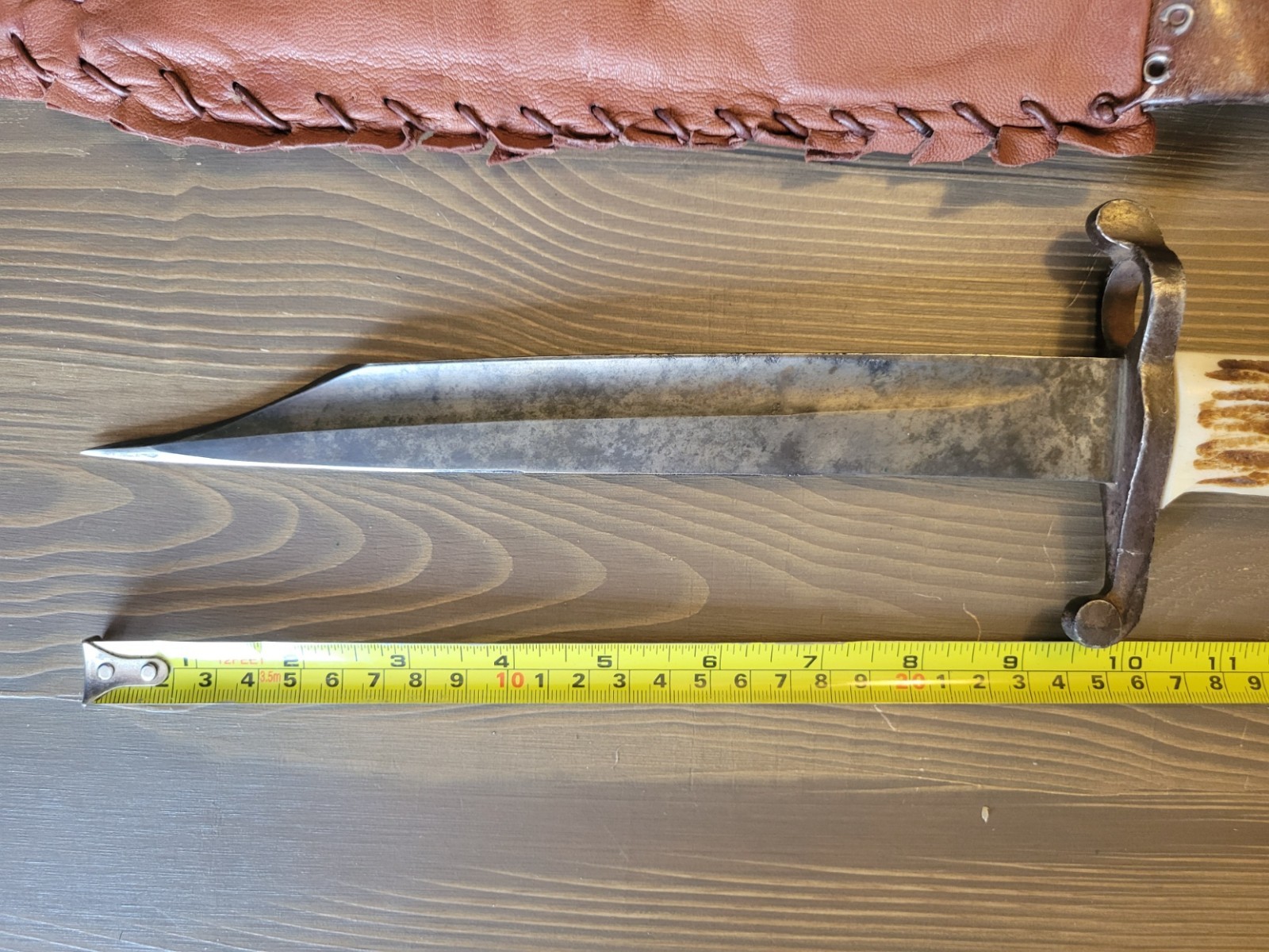 Custom Modified M1856 Bayonet by WKC/Stag Handle Bowie w/Custom Sheath