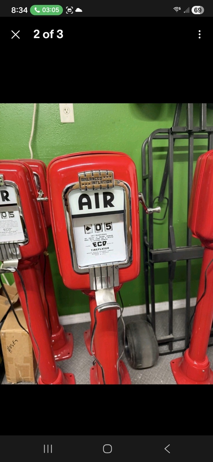 Eco Air Meter restored Working Lights Up powdercoated red Pump Tireflator