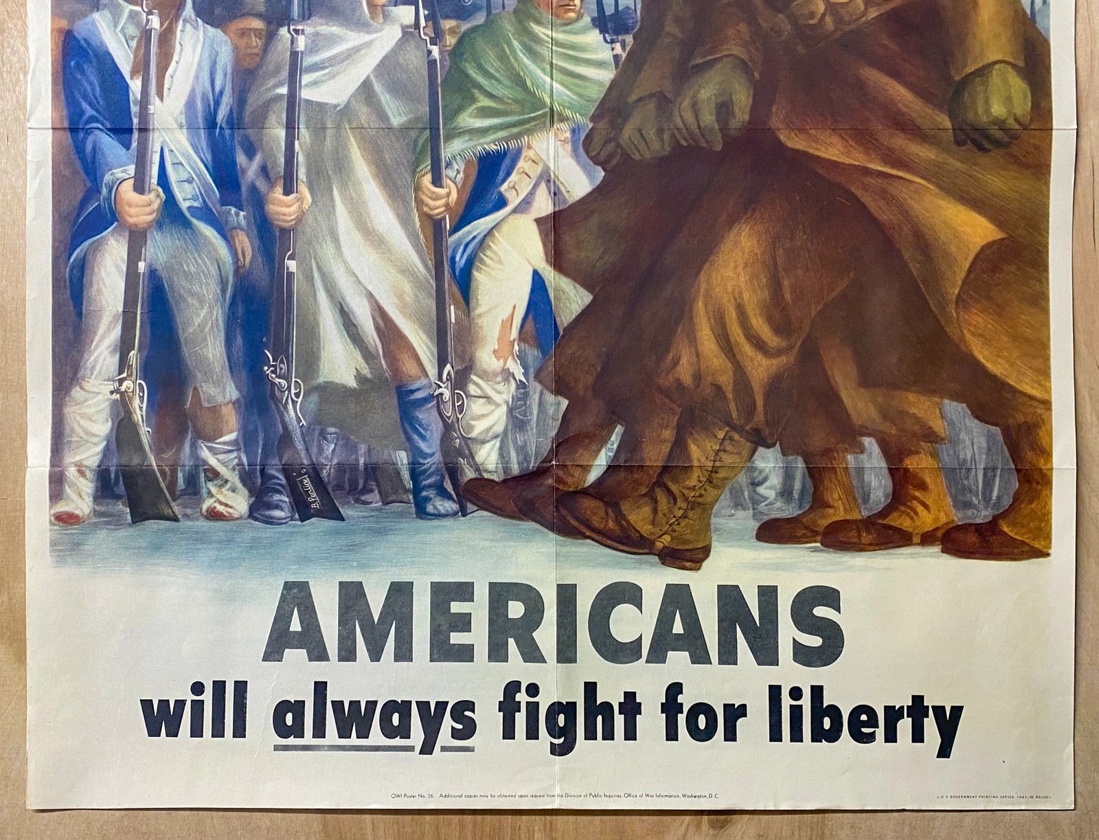 1778-1943 Americans Will Always Fight For Liberty Poster Bernard Perlin Original