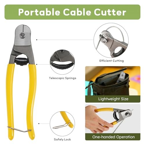 7 x 7 Strands Wire Rope with Aluminium 200FT 1/8 Inch Stainless Steel Cable Kit