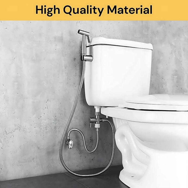 US Toilet Shattaf Adapter Hose Bidet Spray Stainless Steel Handheld Shower Head