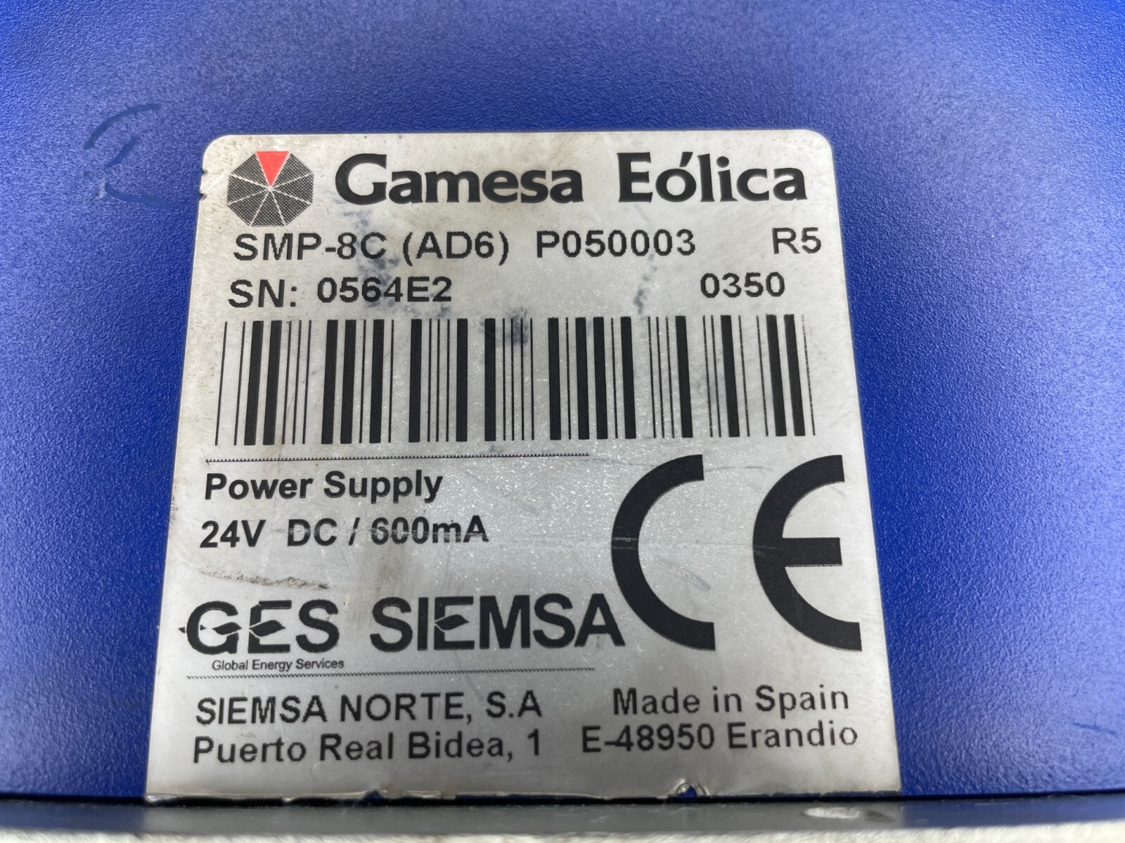 Gamesa Eólica SMP-8C (AD6) P050003 R5 Monitoring System *Read