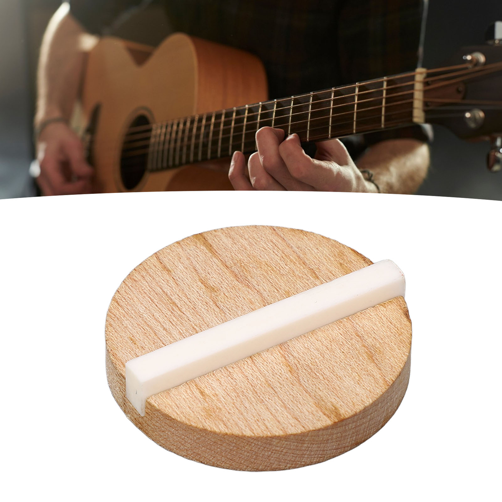 Guitar Resonator Biscuit Replacement Maple Wood Biscuit With Ox Bone Saddle CHU