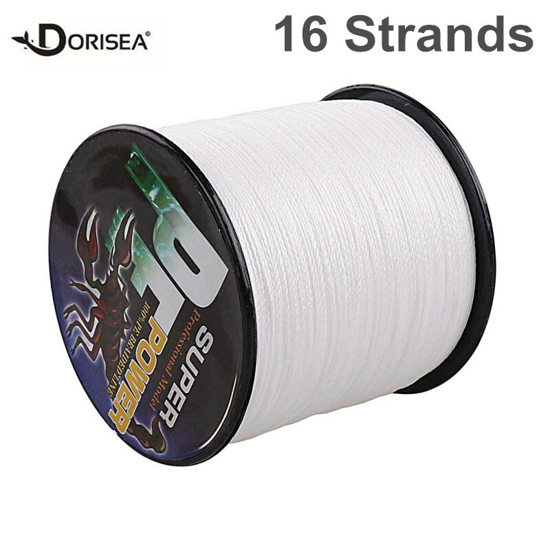 16 Strands 100M-2000M 20lbs-500lbs White Hollow pe Dynema Braided Fishing Line
