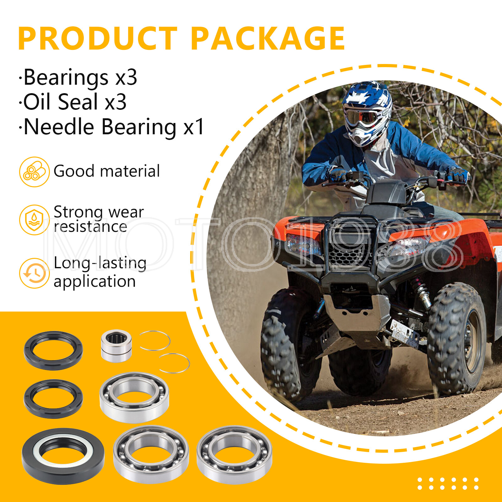 Rear Differential Bearing Seal Kit for Honda Rancher 420 TRX420 Foreman 500 520