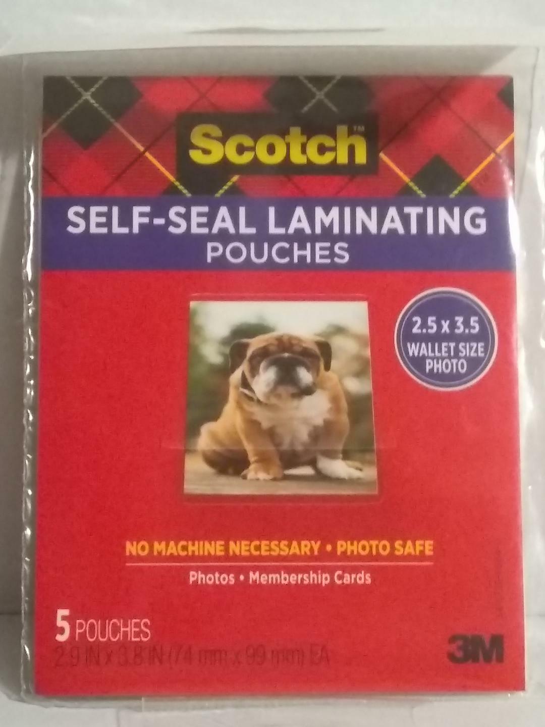 Scotch Self-Sealing Laminating Pouches - Wallet Size 2.5" x 3.5" - 5 Pack