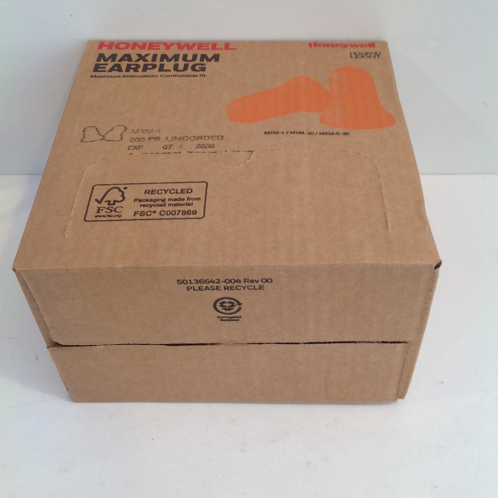 Howard Leight Max-1 MXM-1 Uncorded Earplugs Foam NRR 33 dB Orange 200 Pair Box