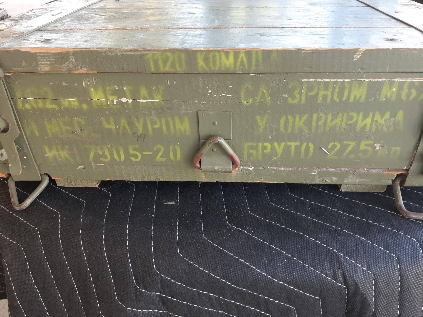 Vintage Military Wooden Crate 7.62MM M67 Green Ammo Box Serbian Russian ???