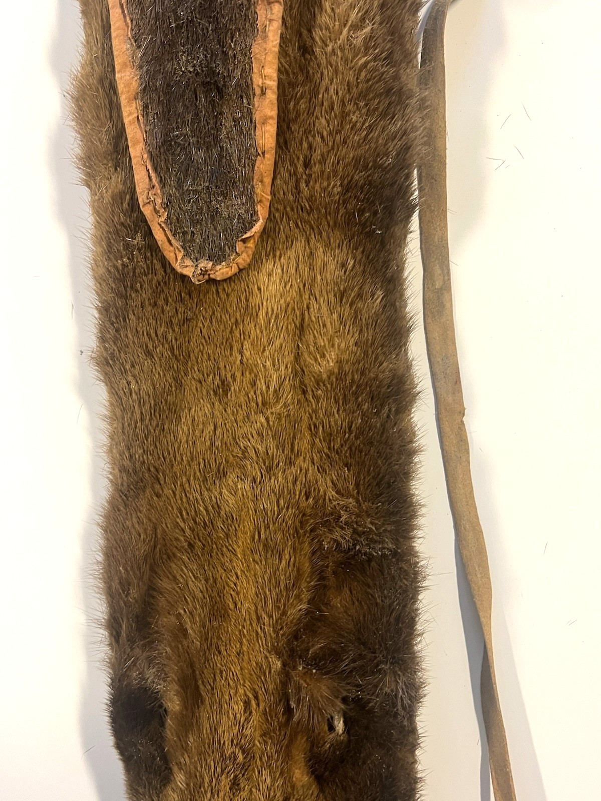 Original Native American Indian Fur Quiver; Old Red Trade; 19th Century