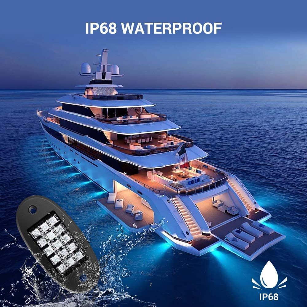 20 Pods RGB LED Rock Lights Kit Offroad Truck Underbody Neon Music Bluetooth APP