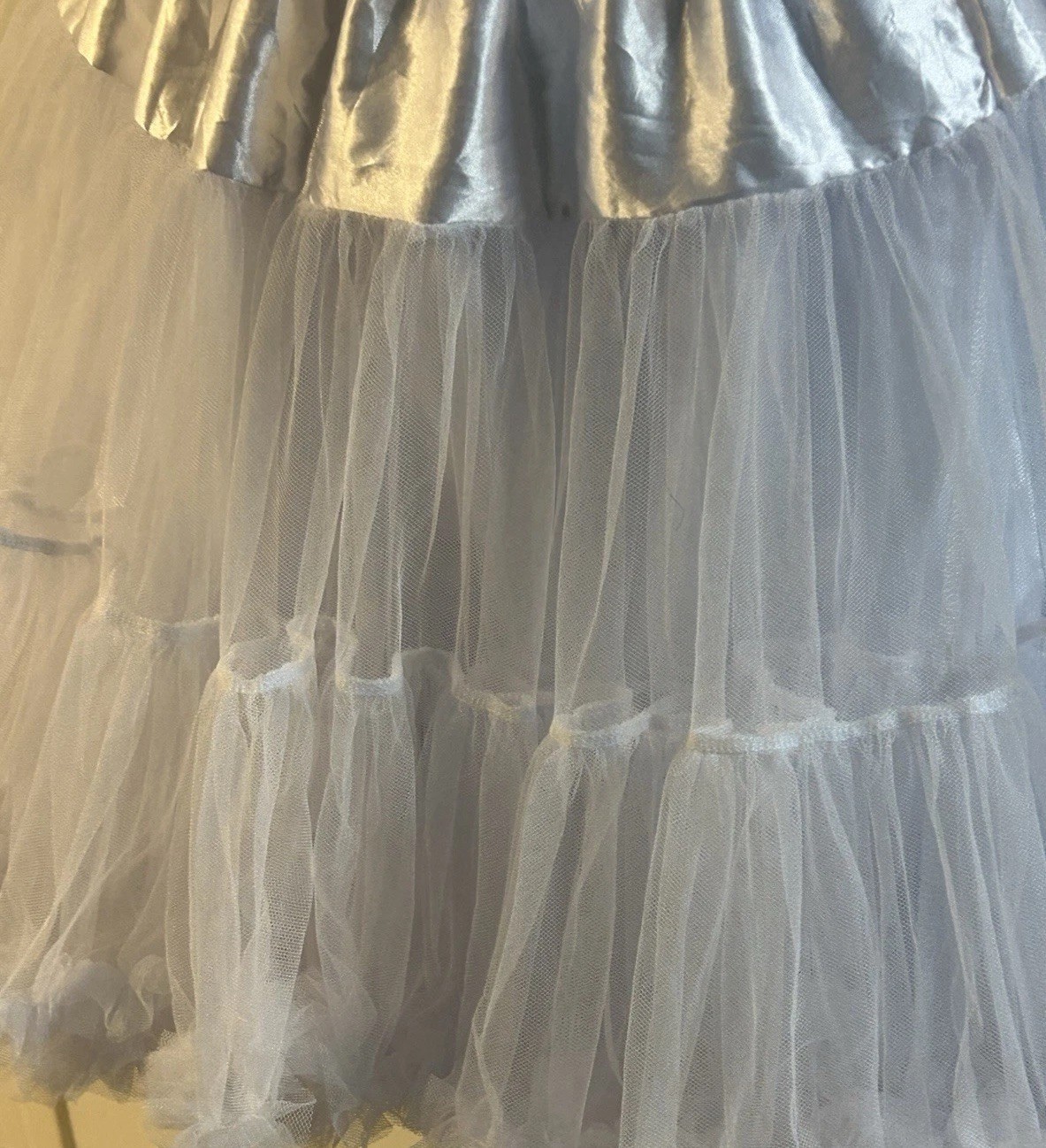 White Petticoat Slip Costume Pinup Square Dance Tulle Chiffon Underskirt Fluffy