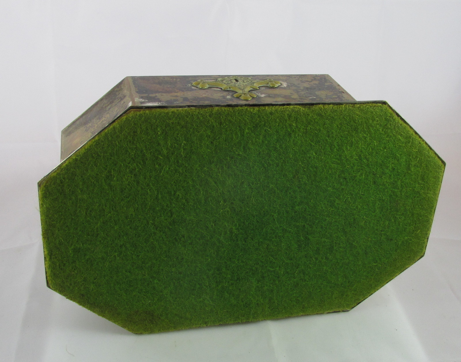 Victorian English Howell James Silver Plate Black&Green Tea Casket Pietra Dura