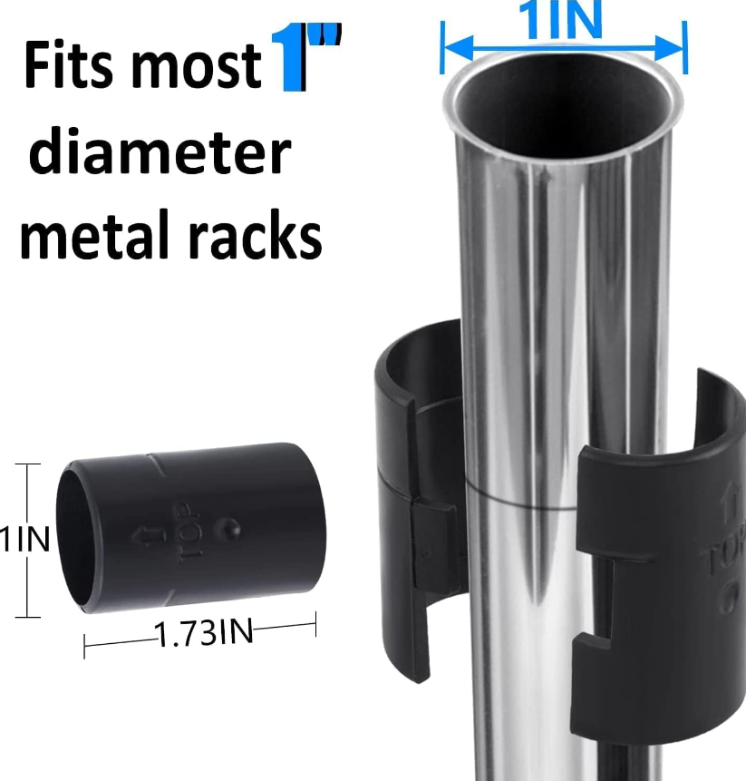 16 Pack Wire Shelving Shelf Lock Clips for 1" Post Shelving Sleeves Replacement