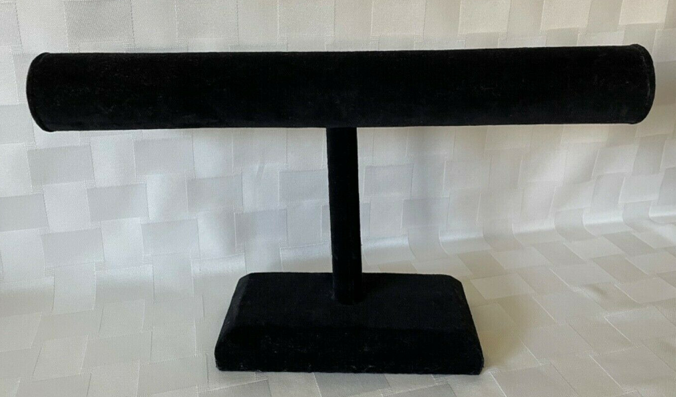 Elegant Black Velvet T-Bar Jewelry Display Stand - Bracelets/Watches/Bangles Org