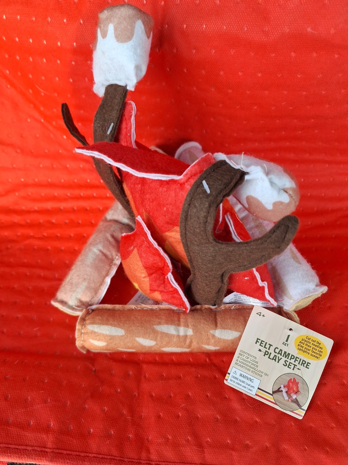 5 Piece Plush Pretend Campfire Smores Felt Play Set Kids Toys Play 2 Qty Lot