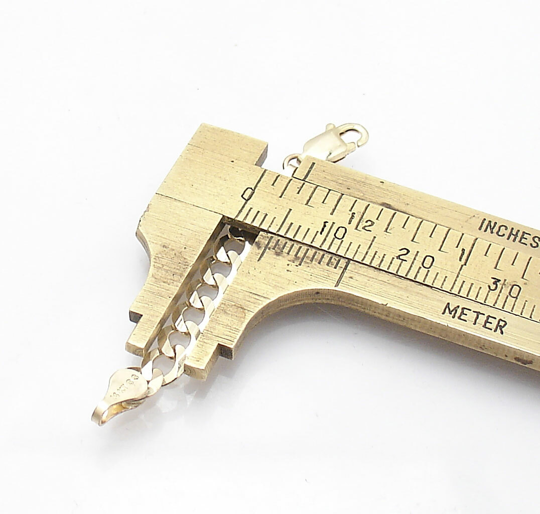 4.7mm Solid Curb Link Necklace Extender for Pendant Charm REAL 14K Yellow Gold