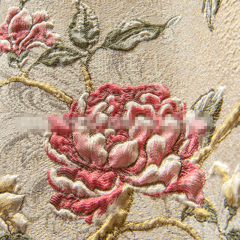 luxury French embossed beige Jacquard cloth blackout curtain valance drape C949