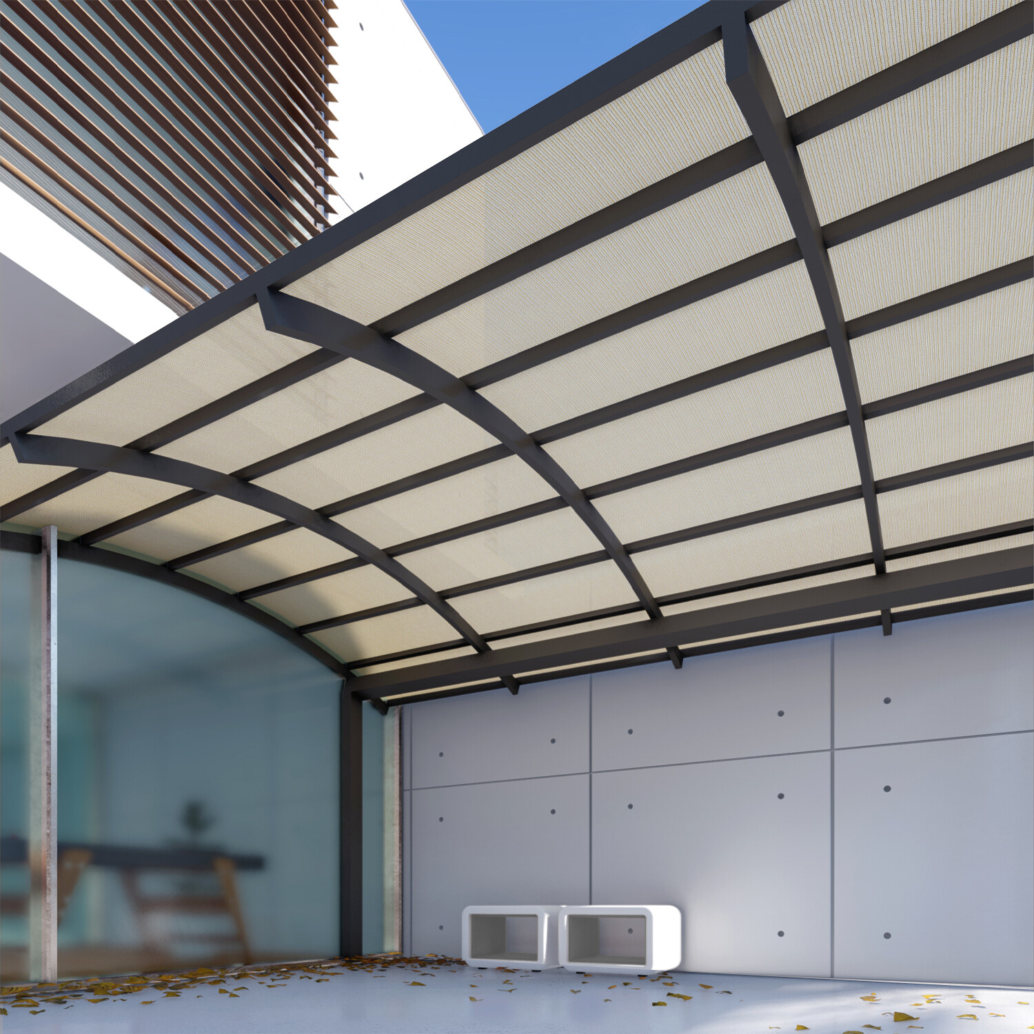 8ft Fabric Roll Sun Shade Cloth UV Awning Yard Patio Privacy Fence Screen Beige