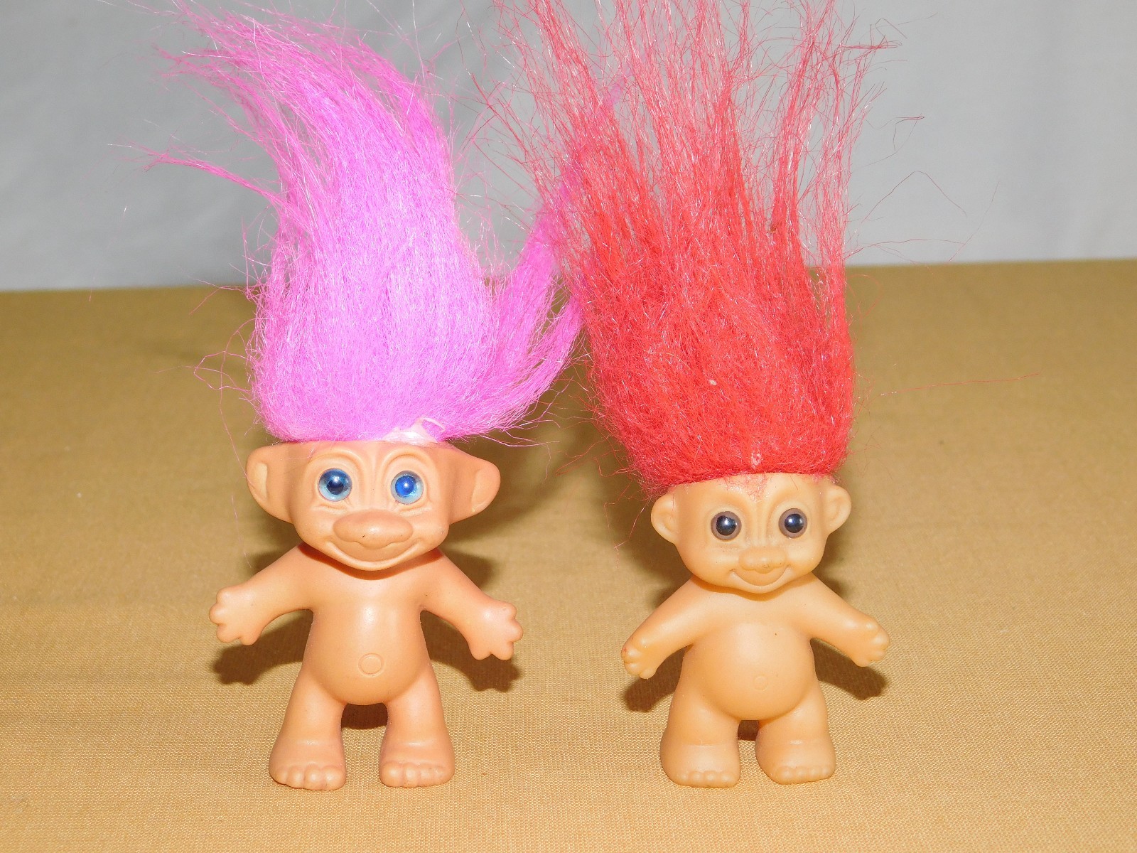 VINTAGE TOY  2 MADE IN KOREA TROLL DOLLS 2 1/4" HIGH