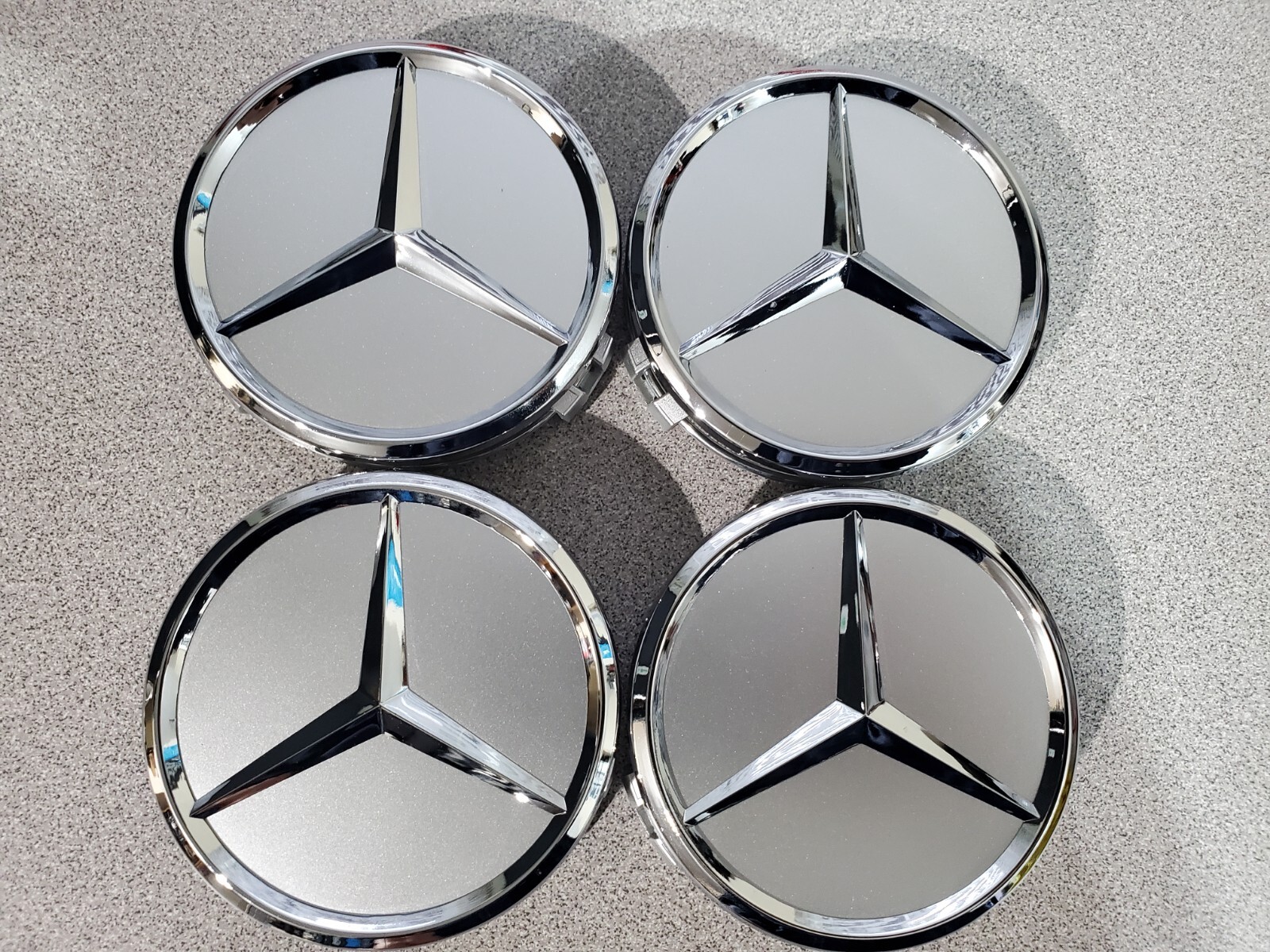 Set Of 4 75MM Wheel Center Rim Hub caps for Mercedes-Benz Silver Chrome Star