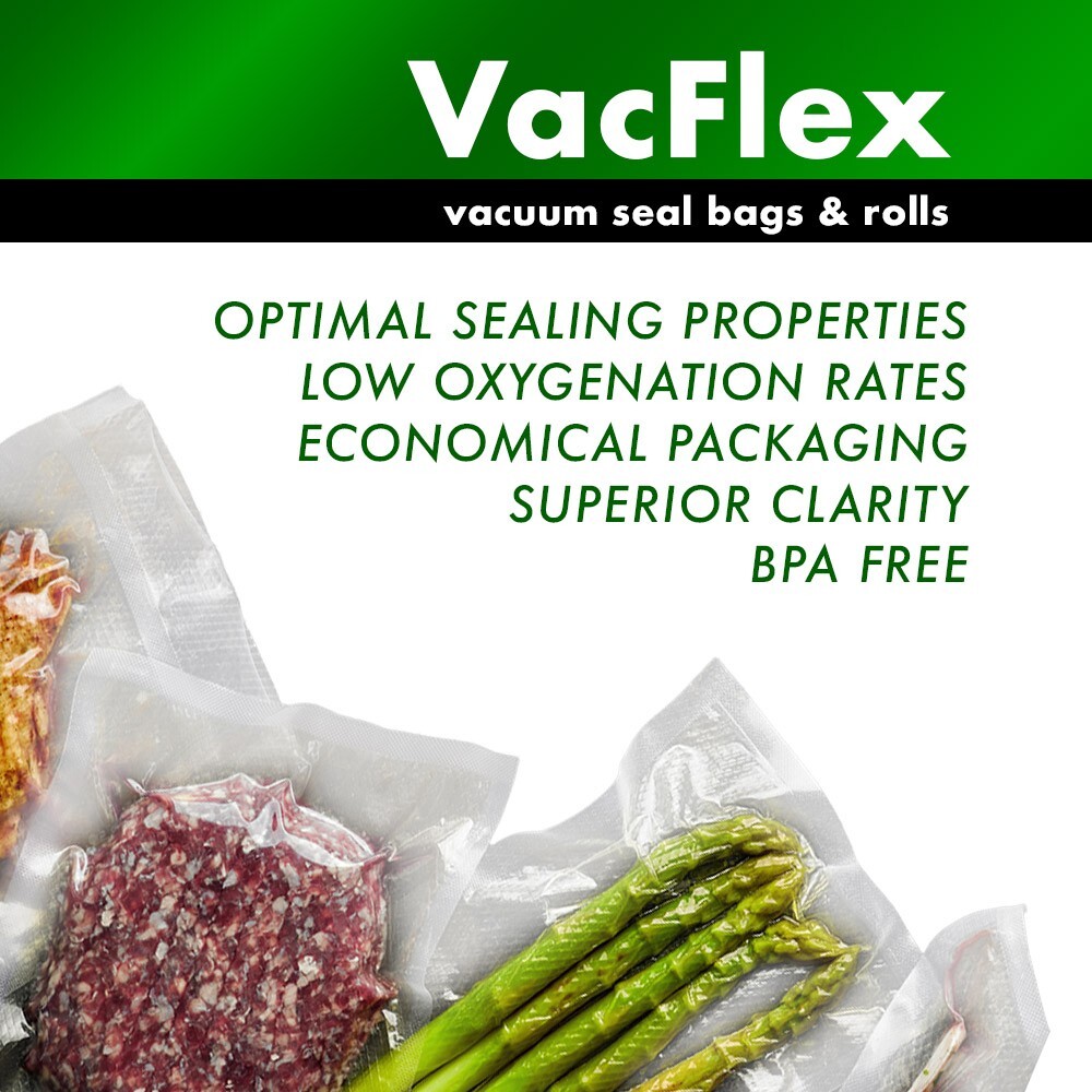 VacFlex - 8" x 50' - Premium Vacuum Sealer Rolls (2 PACK)