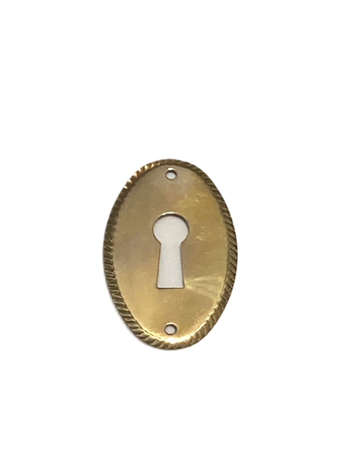 Keyhole Cover Bright Brass With Serated Edges For Drawers Doors