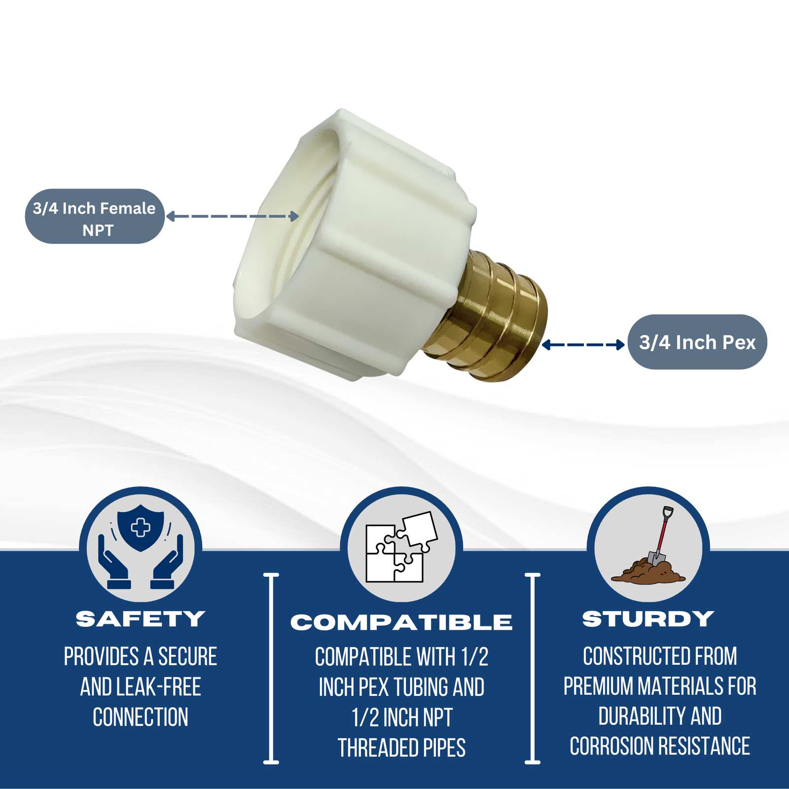 25 Pcs XFITTING 3/4 Inch Pex x 3/4 Inch Female Swivel Adapter, 31-5-1=25X