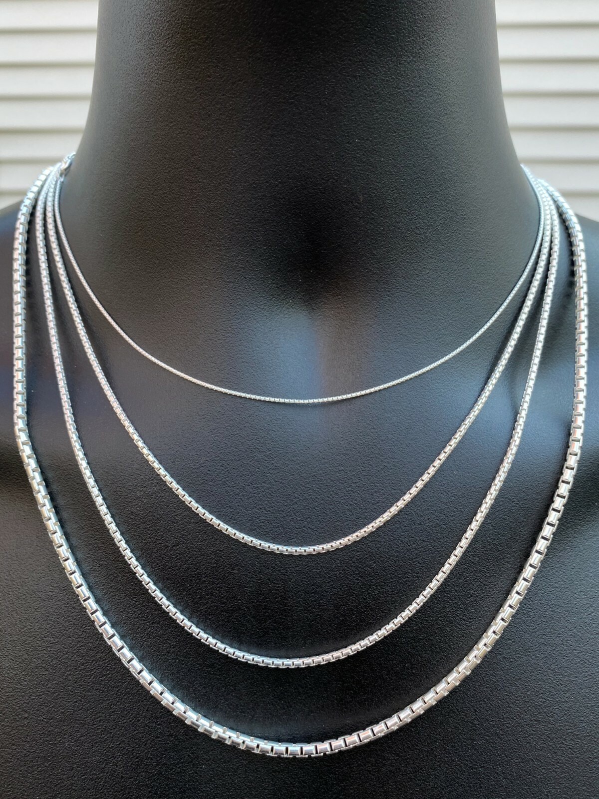 Real Solid 925 Sterling Silver Rounded Box Chain 1-3mm Necklace Men Ladies Snake