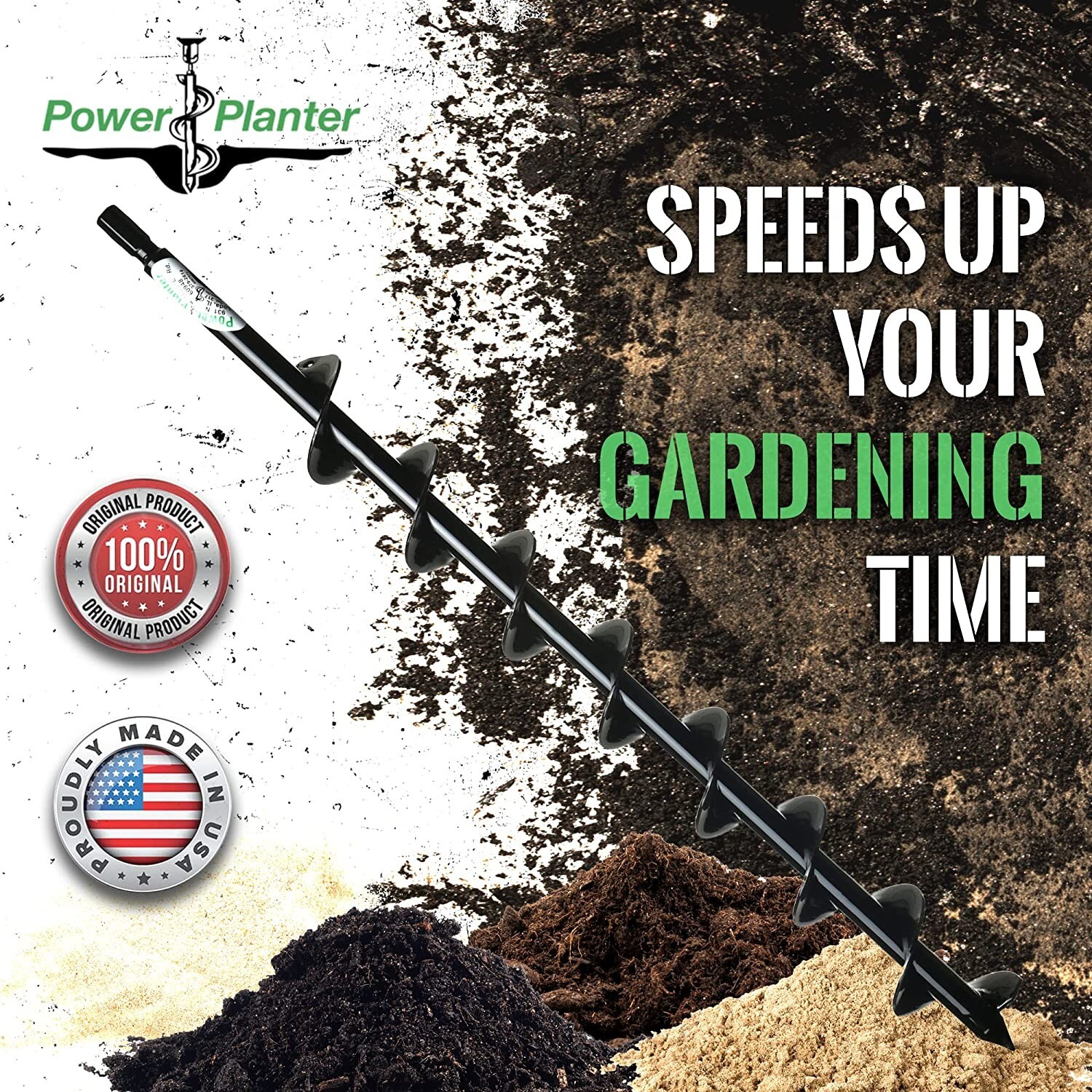 Power Planter Termite & Tree Auger 2"x24" With 1/2" Non-Slip Hex Drive