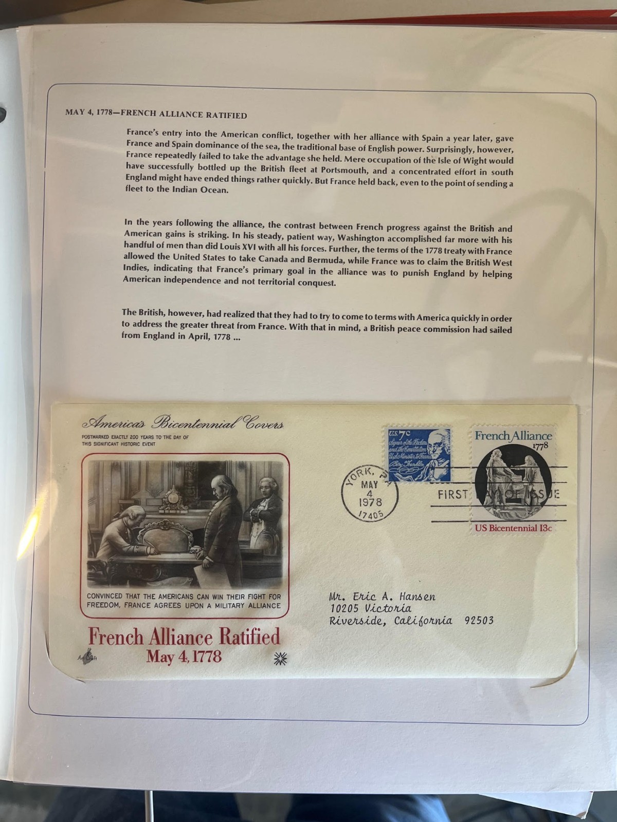 Bound Collection of Bicentennial First Day Covers 1978 Westport Collectors