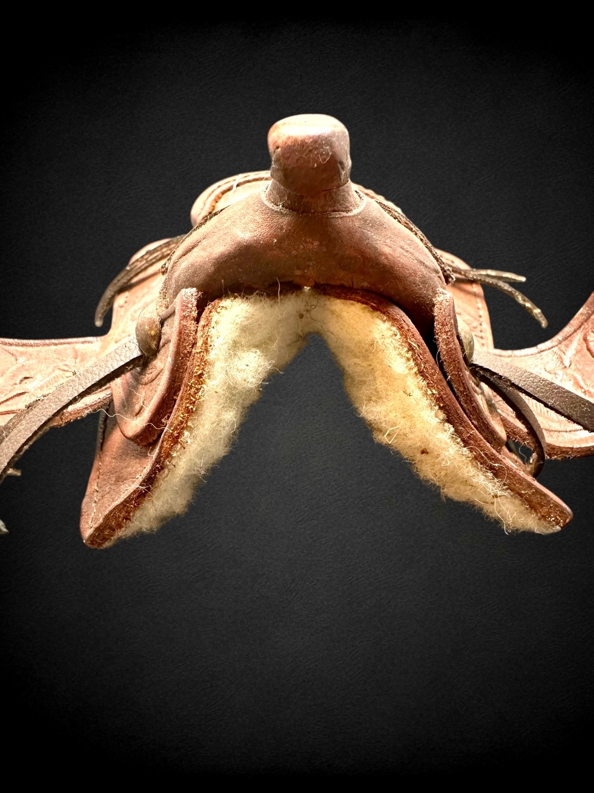 Vintage Miniature Western Saddle Salesman Sample Tooled Leather Cowboy Mini