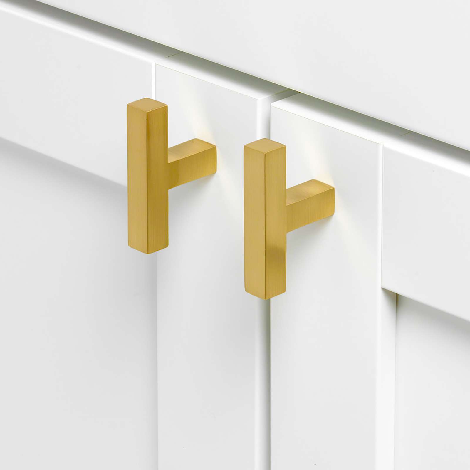 Gold Square Brushed Satin Brass Cabinet Handles Pulls Kitchen Stainless Steel