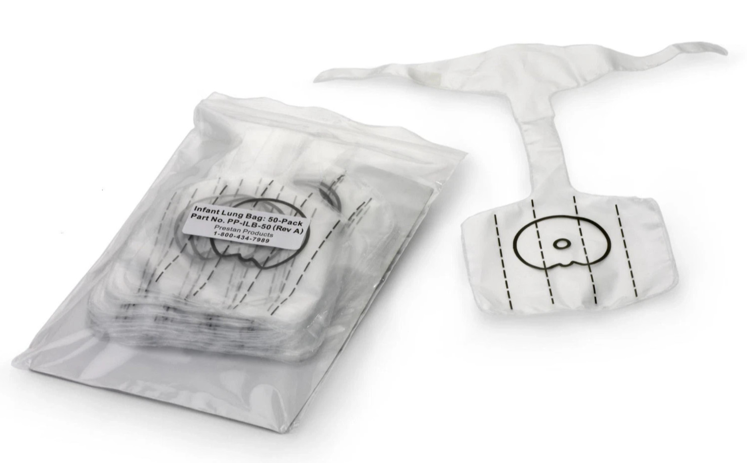 (50) CPR Manikin Lung Bags for Prestan INFANT Mannequin, (airway)  PP-ILB-50