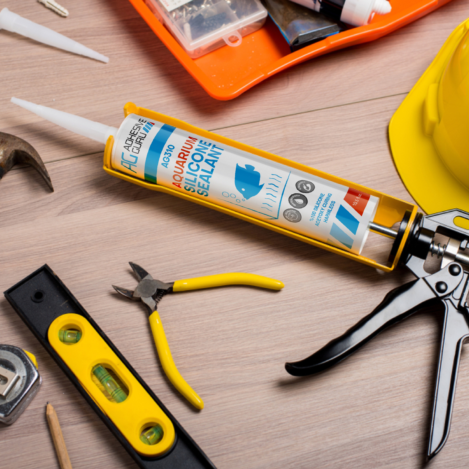 Aquarium Silicone Sealant Clear (10.5 fl oz), 100% Non-Toxic for fish 1 pk