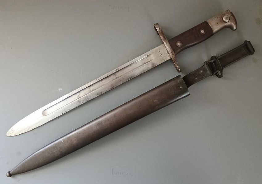 US M1892 KRAG BAYONET AND SCABBARD DATED 1902 VERY GOOD