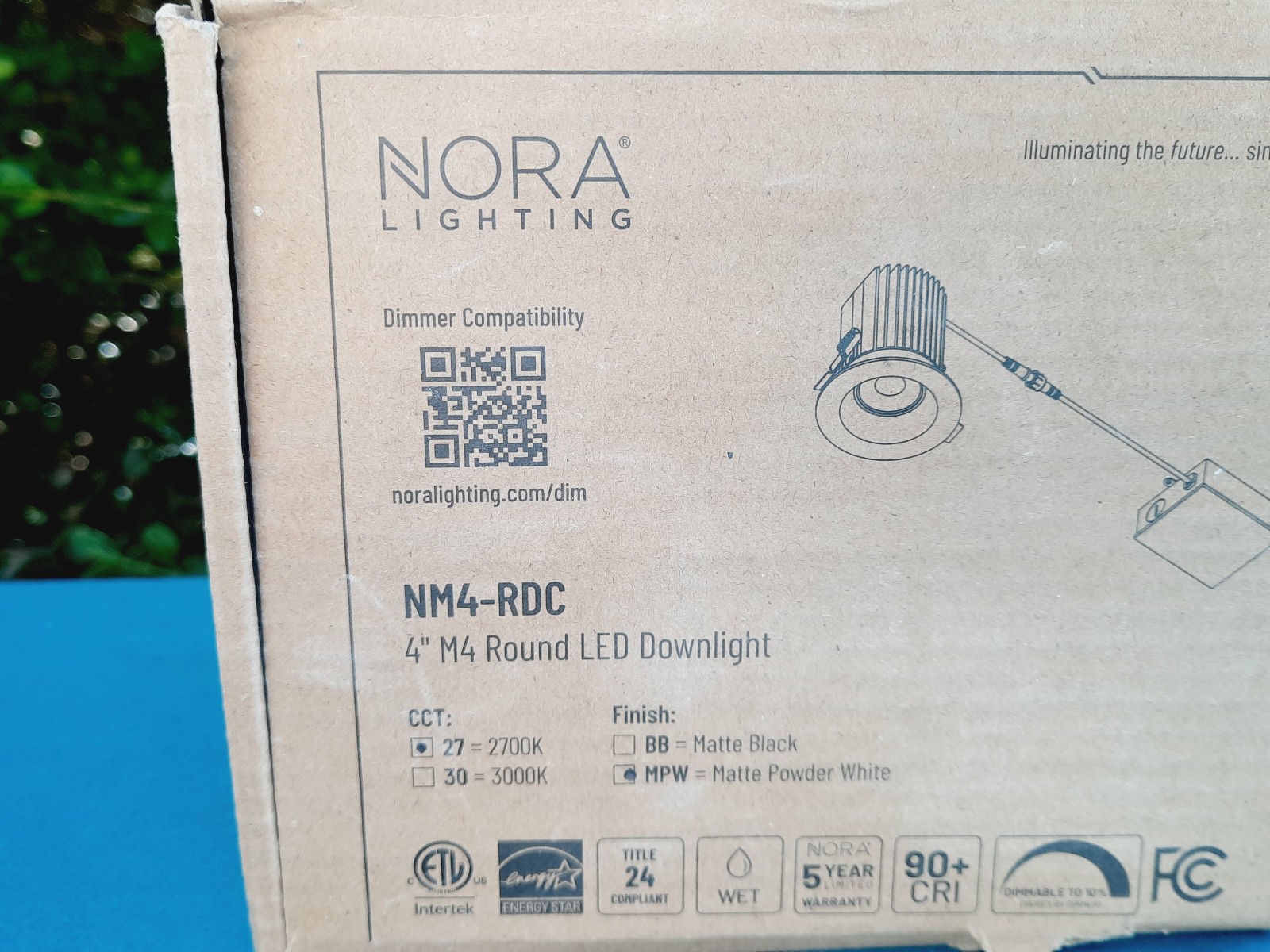 Nora Lighting NM4-RDC27MPW 4" Canless Round 2700 LED Fixture - Matte White