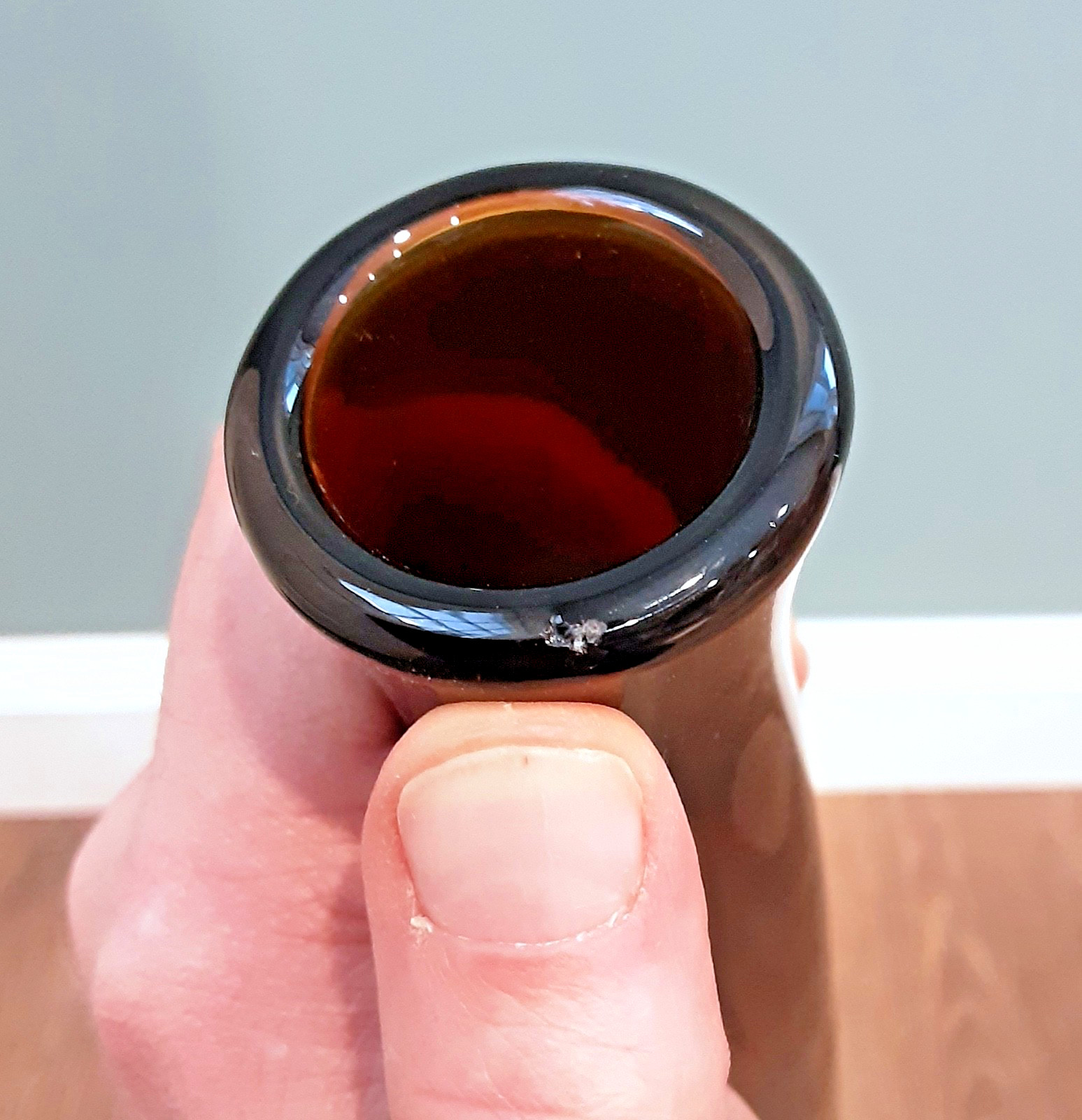 INDIANA GREENWICH Art Glass "KINGSTON" Burnt Honey BIG 20" Decanter Bottle MCM