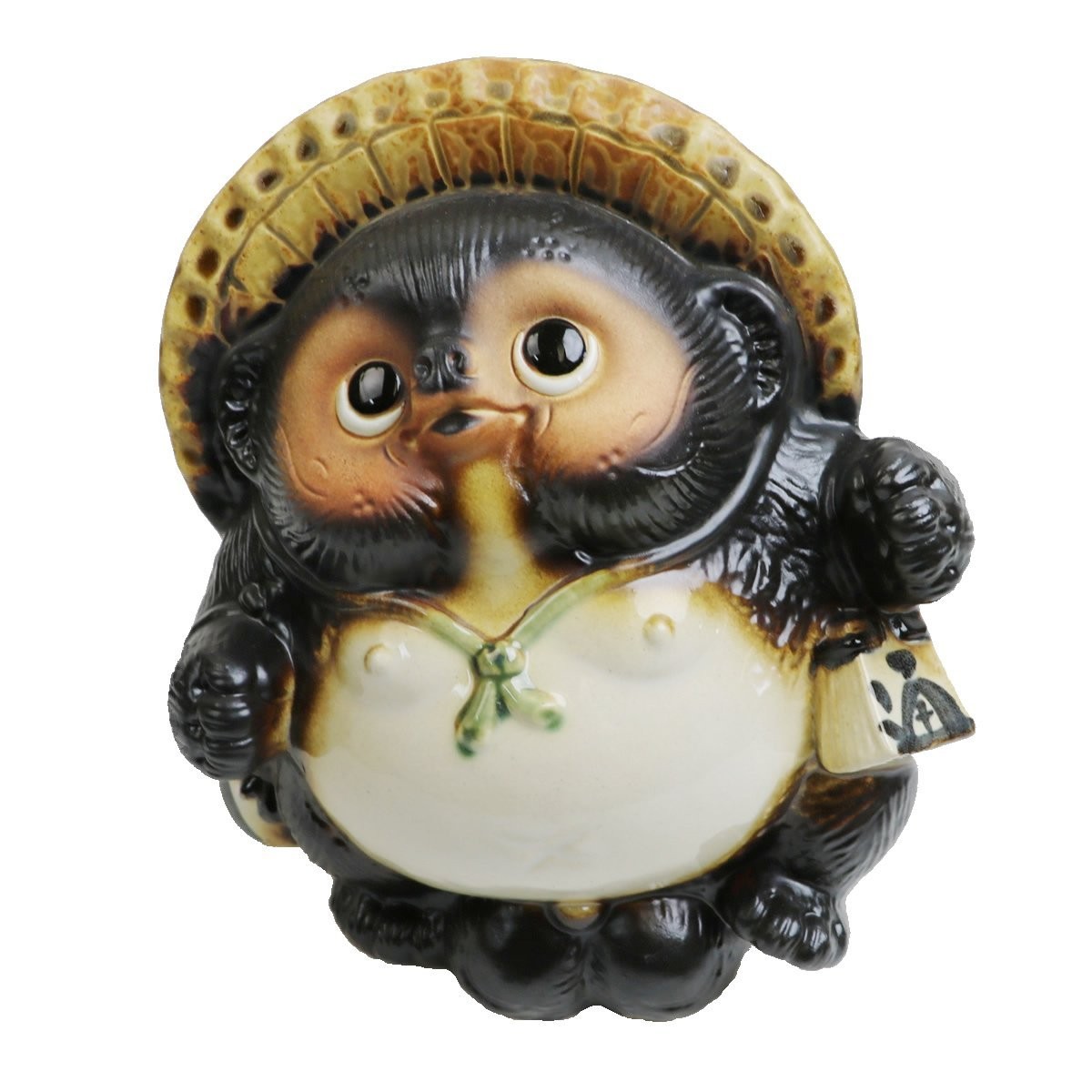 Dancing Tanuki No. 6 Shigaraki Ware Ceramic Raccoon Figurine 7.9in Japan
