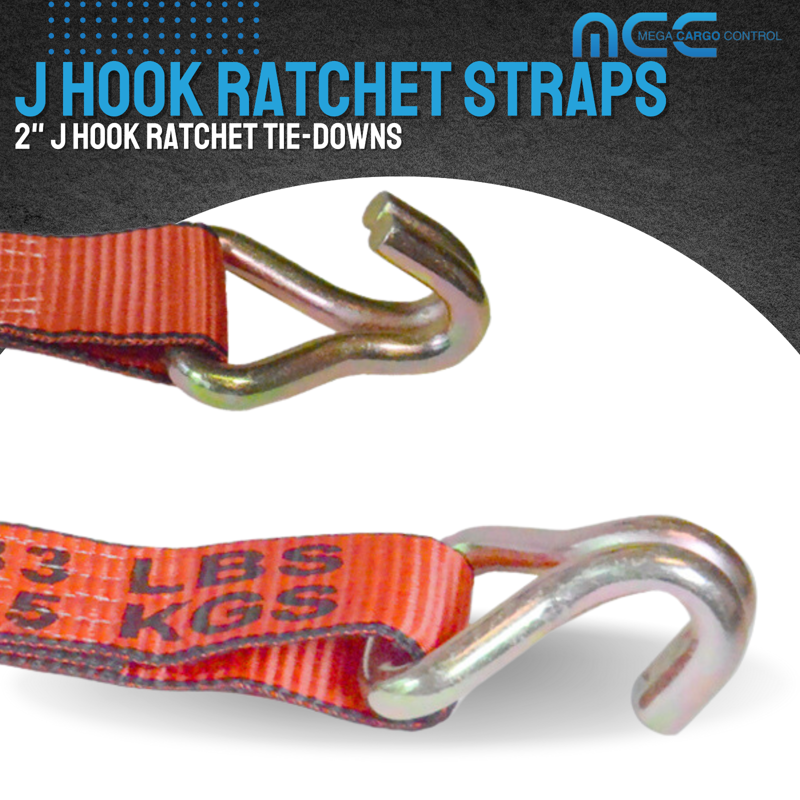 USA Heavy Duty 2" x 40' 50' 60' Ratchet Strap J Hook Flatbed Truck Farm Tie Down