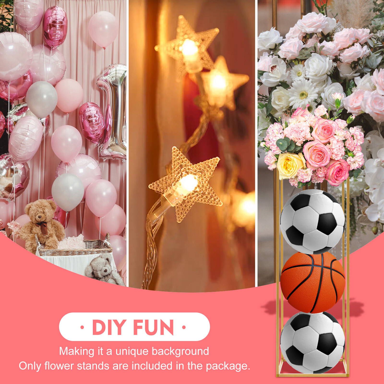 10PC 31.5 in Tall Gold Metal Flower Stand for Wedding Table Centerpieces GOOD