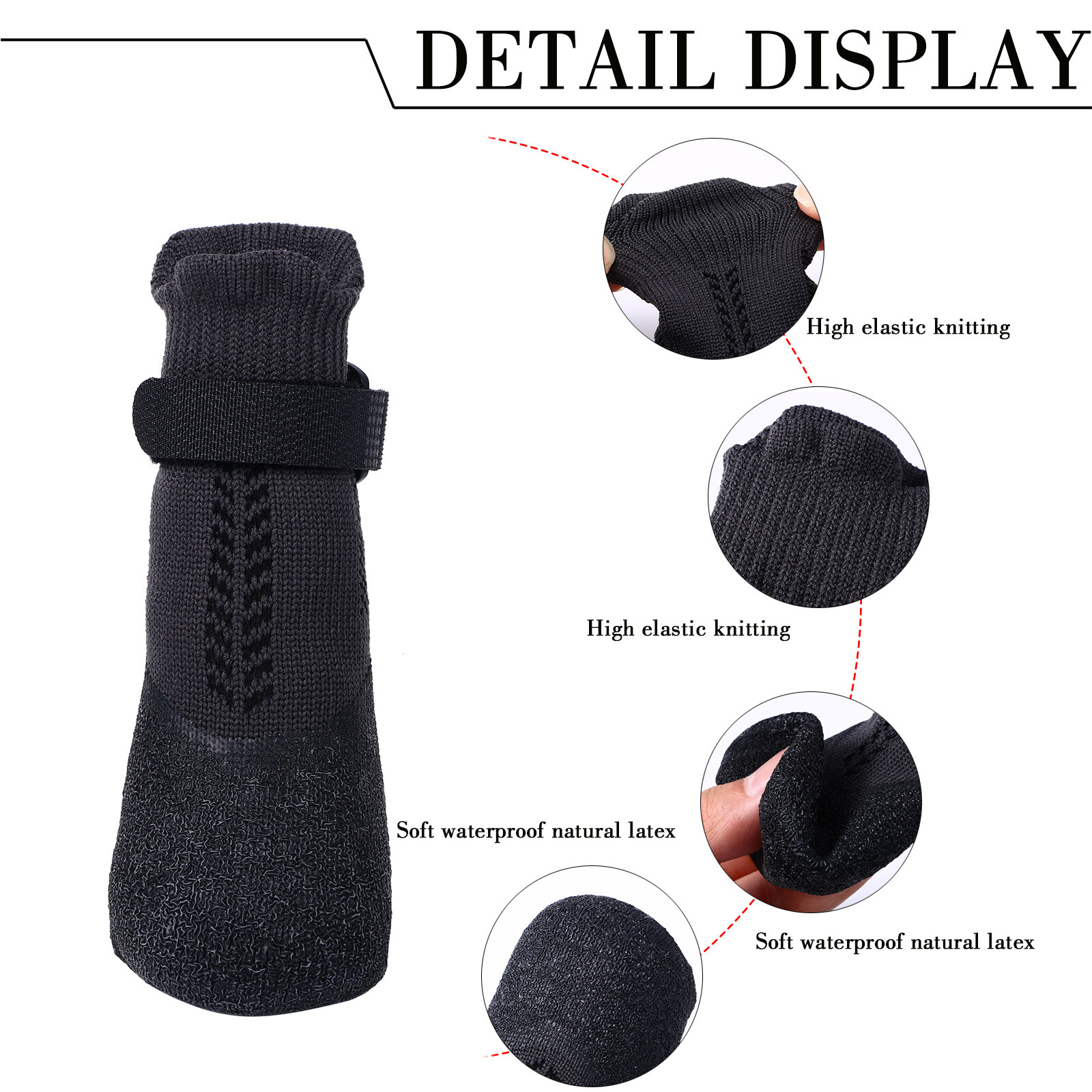 4pcs Anti Slip Dog Socks Outdoor Dog Boots Waterproof Dog Shoes Paw Protector