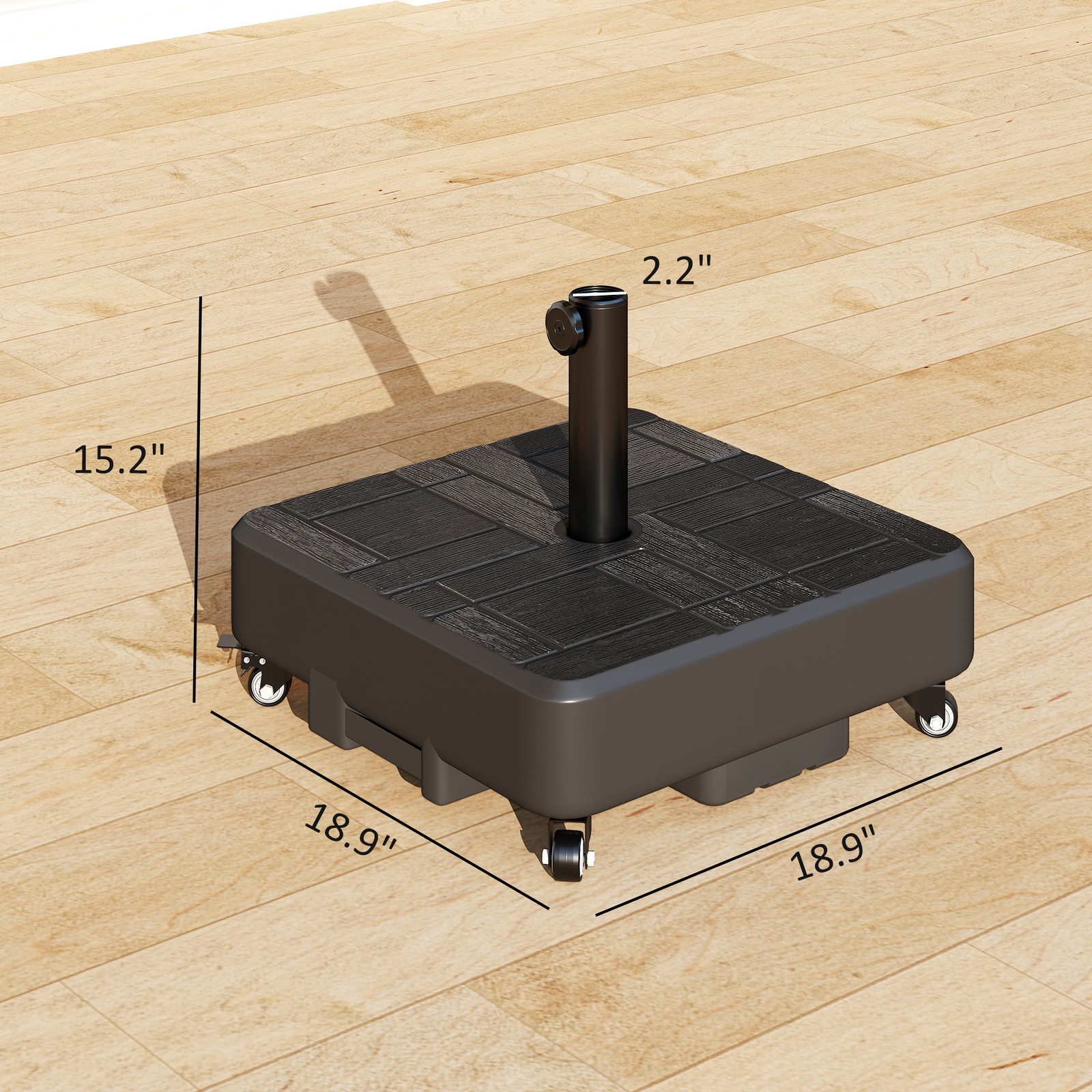 Patio Umbrella Base with Wheels, Heavy Duty Outdoor Umbrella Stand Holder
