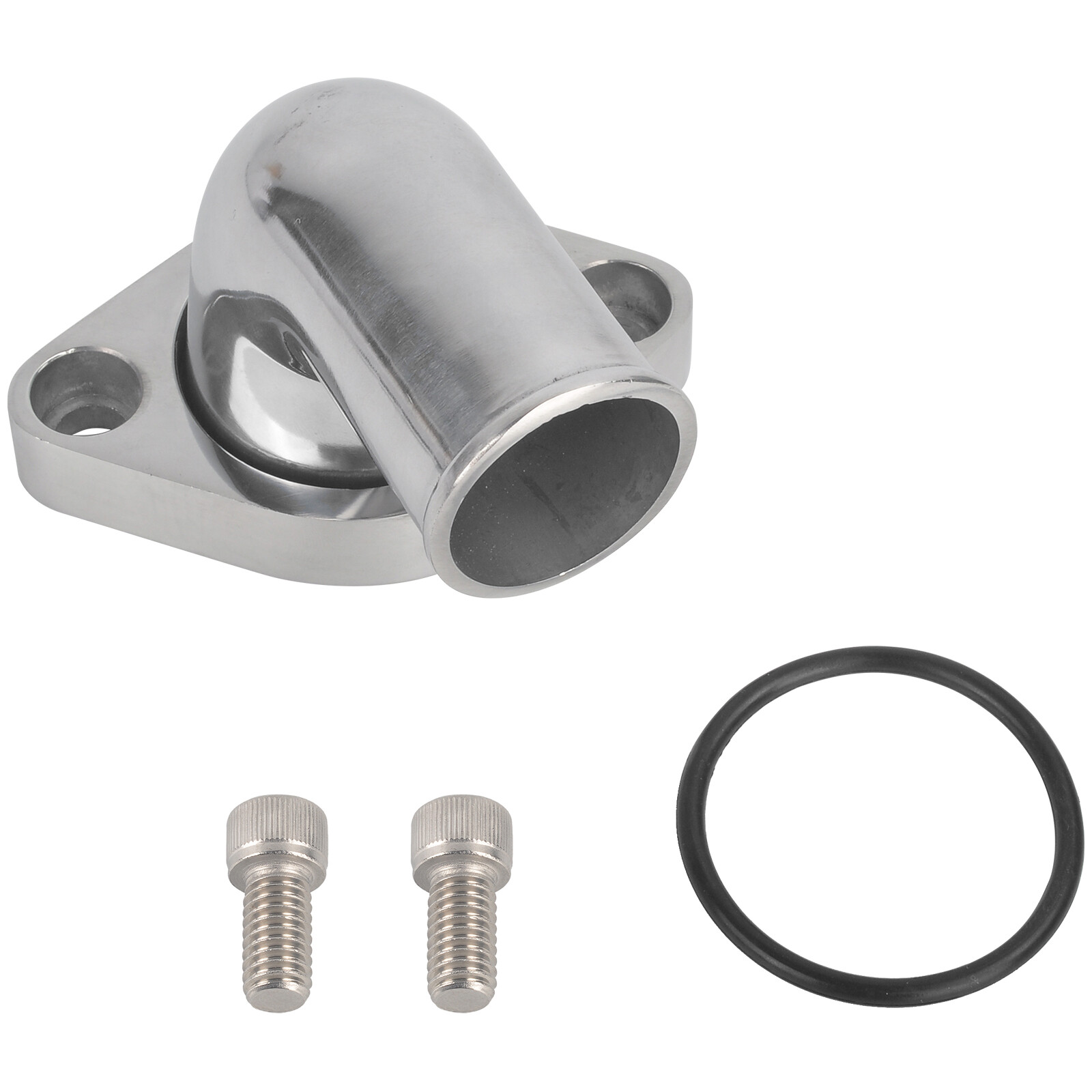 For SBC BBC Chevy 327 350 454 90° Polished Swivel Water Neck Thermostat Housing