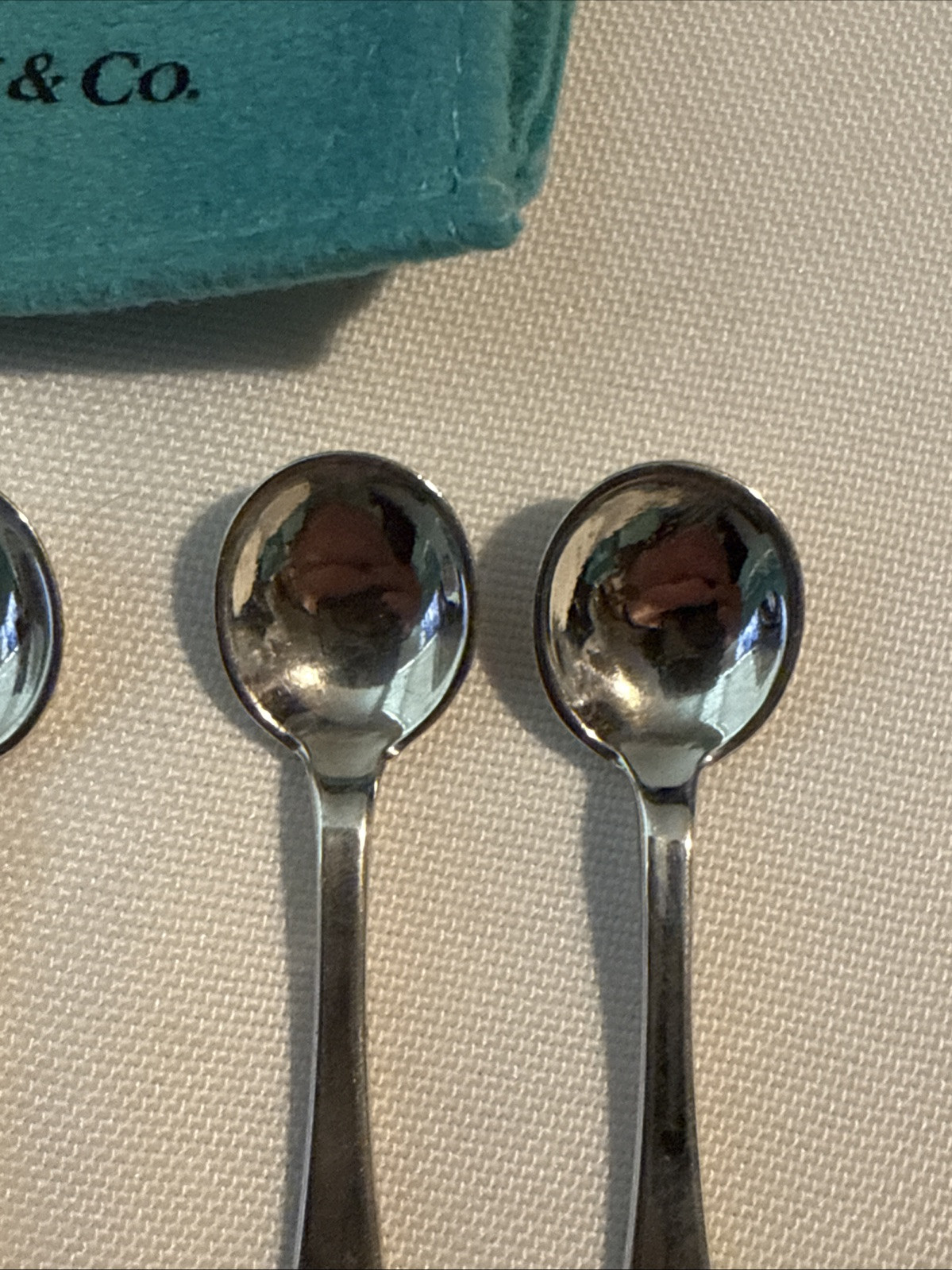 6 Tiffany & Co Antique Sterling Silver Salt Spoons