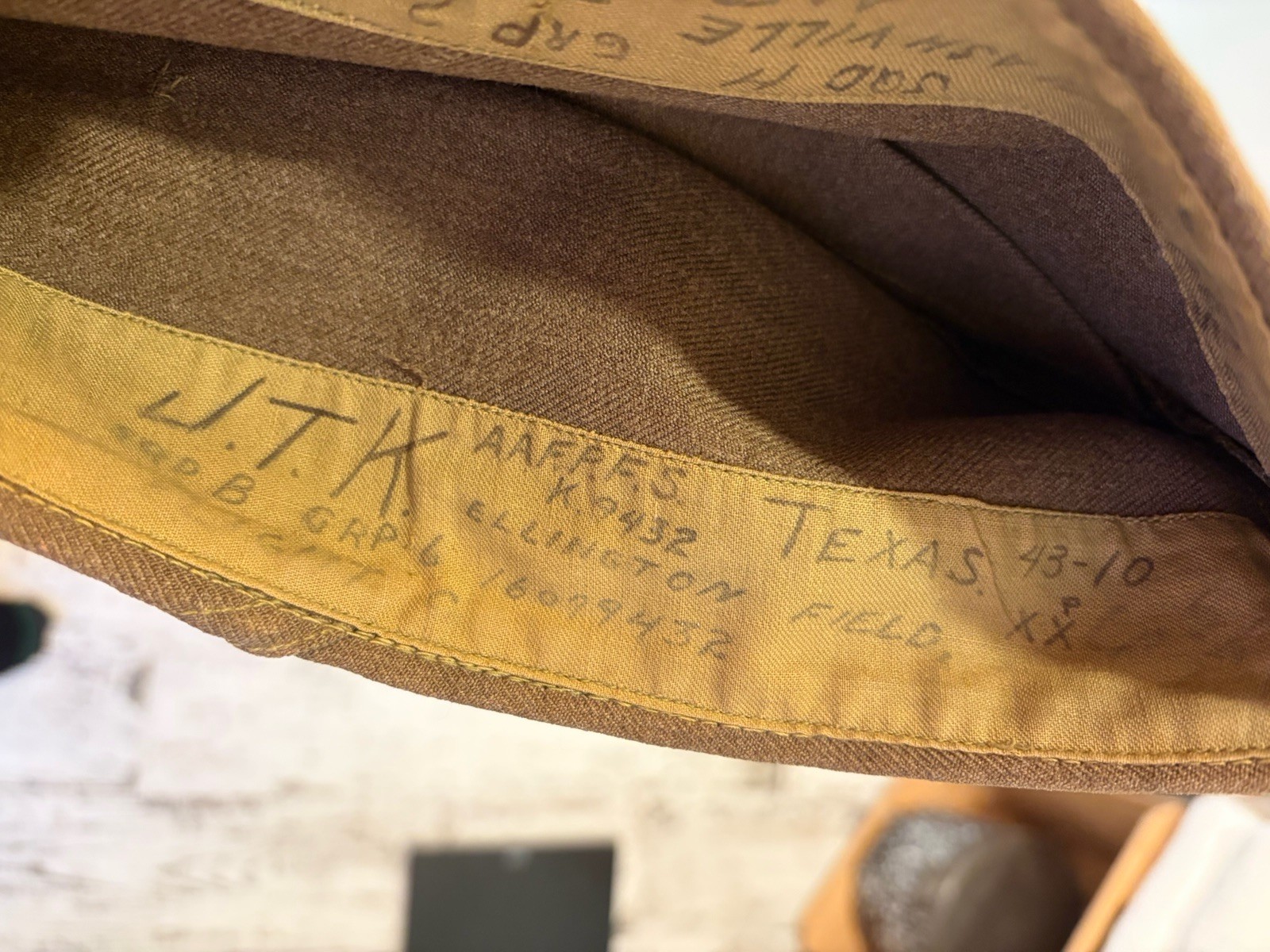 Named Identified WWII US Army Air Forces Air Corps Garrison Hat Cap WW2