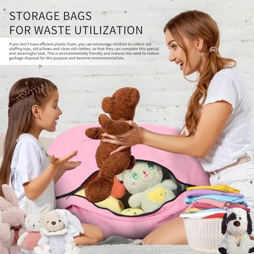 Bean Bag Chair for Adults 5FT,Soft 5ft-59x59x21in（Capacity: 3-4 People） Pink