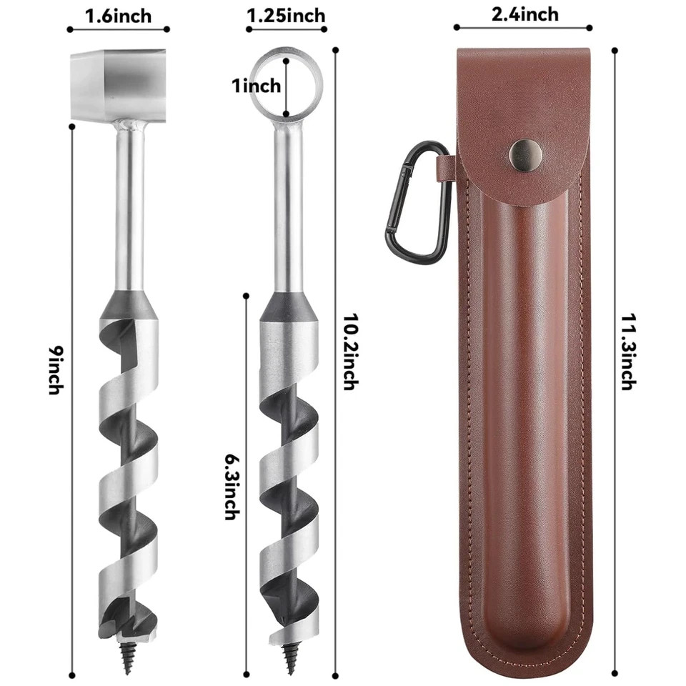 Bushcraft hand auger settlers wrench manual hole drill for survival & camping