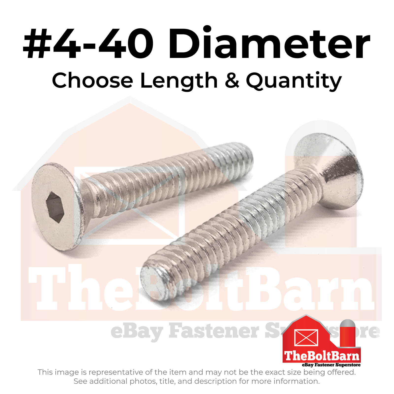 #4-40 18-8 Stainless Steel Flat Socket Head Cap Screws (Choose Length & Qty)